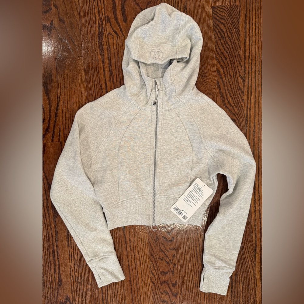 Lululemon Women’s Scuba Full-Zip Cropped Hoodie-Grey